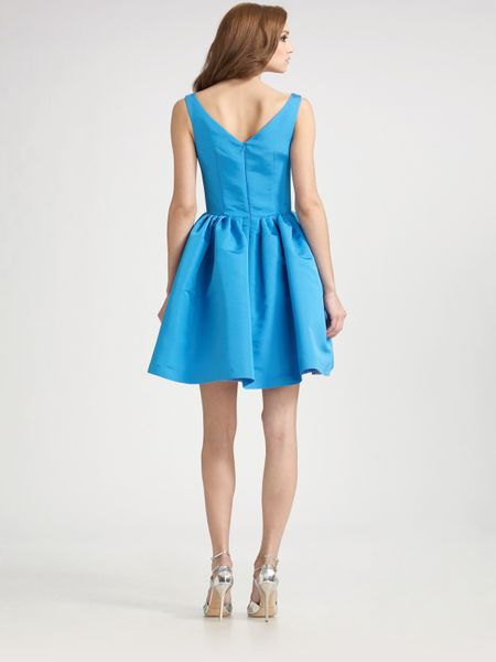 Chloe  Reese Sleeveless V-neck Silk Dress in Blue (raspberry)