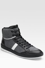 Dior Homme Jersey & Leather High-top Sneakers