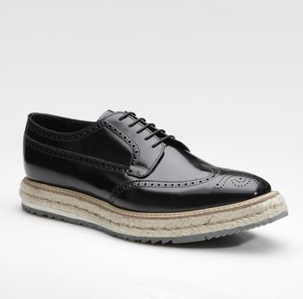Prada Wingtip Espadrilles - Lyst