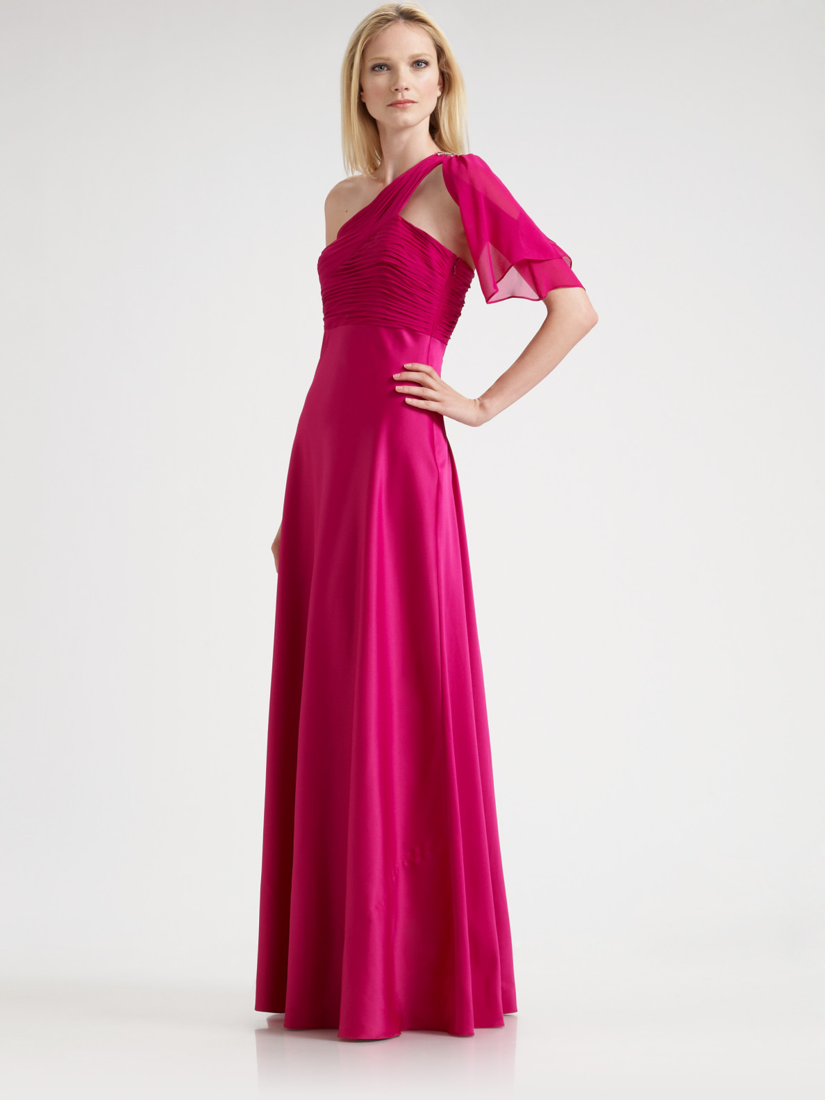 aidan mattox niteline silk gown