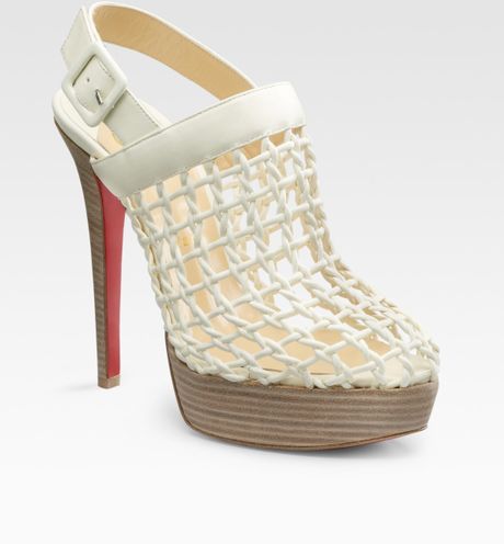 Christian Louboutin Coussinet Platform Slingbacks in White (ivory) - Lyst