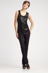 Elie Tahari Sequined Lace Blouse