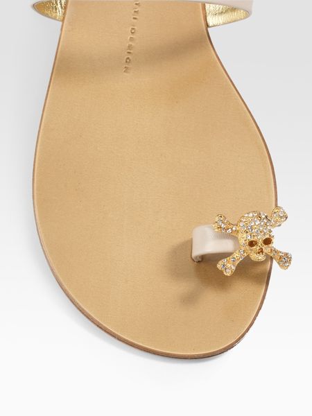 Giuseppe Zanotti Jeweled Toe-ring Sandals in Beige | Lyst