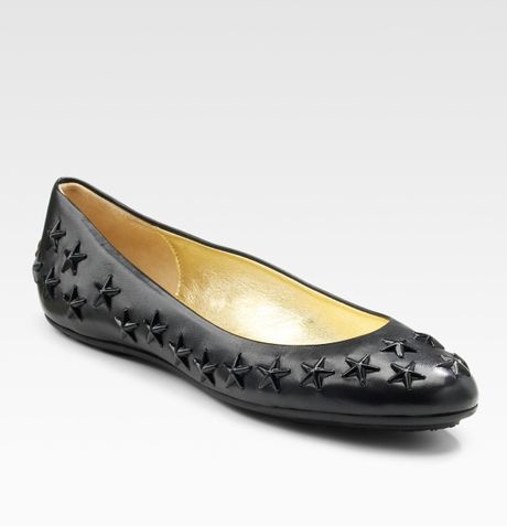 black studded ballet flats