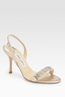 Jimmy Choo Ripple Metallic Leather Sandals - Lyst