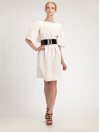 Yves Saint Laurent Cotton/silk Back Cape Dress - Lyst