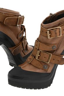 Burberry Leather and Suede Platform Ankle Boot - Lyst