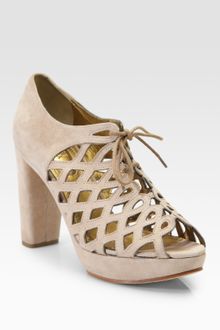 See By Chloé Suede Cutout Ankle Boots - Lyst