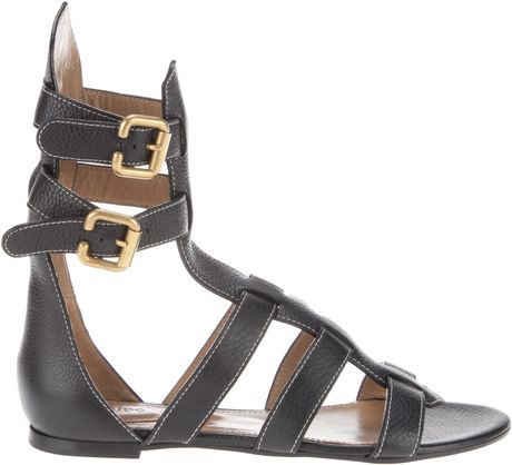 ChloÃ© Gladiator Style Sandal in Black | Lyst