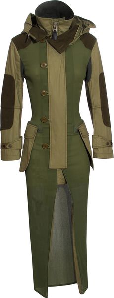 Junya Watanabe Pleated Full Length Coat - Lyst