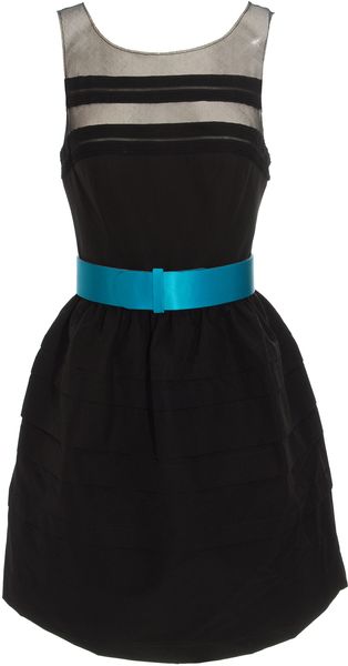 Jason Wu Pin Tuck Pleat Dress with Belt in Black - Lyst