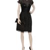 Oscar De La Renta Cap Sleeved Textured Dress in Black - Lyst