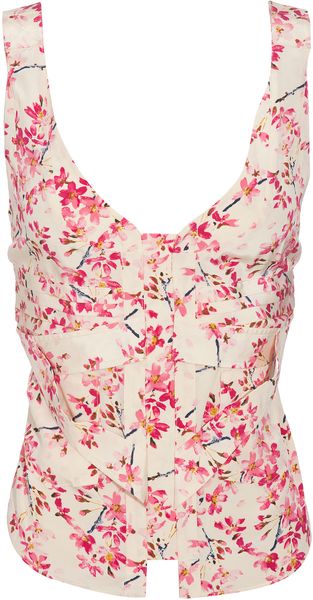  Cherry Blossom-print Silk Top 