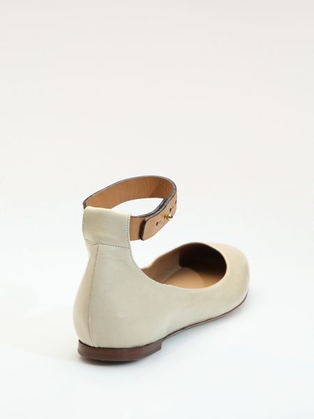white ankle strap ballet flats