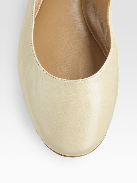 white ankle strap ballet flats