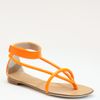 Christopher Kane Vstrap Thong Leather Sandals in Orange