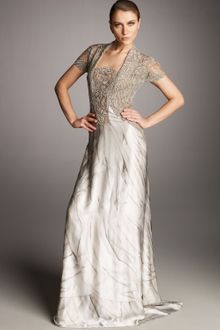 Alexander McQueen Angel-print Embroidered Gown - Lyst