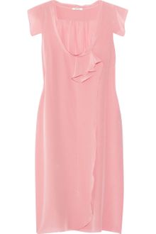 Miu Miu Rosette-detailed Silk Crepe De Chine Dress - Lyst