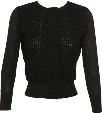 Giambattista Valli Silk-linen Knit Cardigan with Cut-out Detail - Lyst