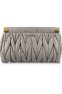 Miu Miu Large Matelassé Leather Clutch - Lyst