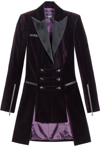 Versus  Velvet Blazer with Strap Details - Lyst