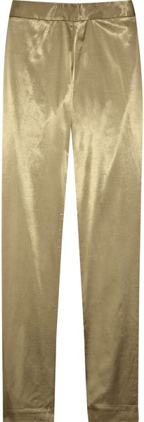 By Malene Birger Kvatro Satin Pants in Gold (cream) - Lyst