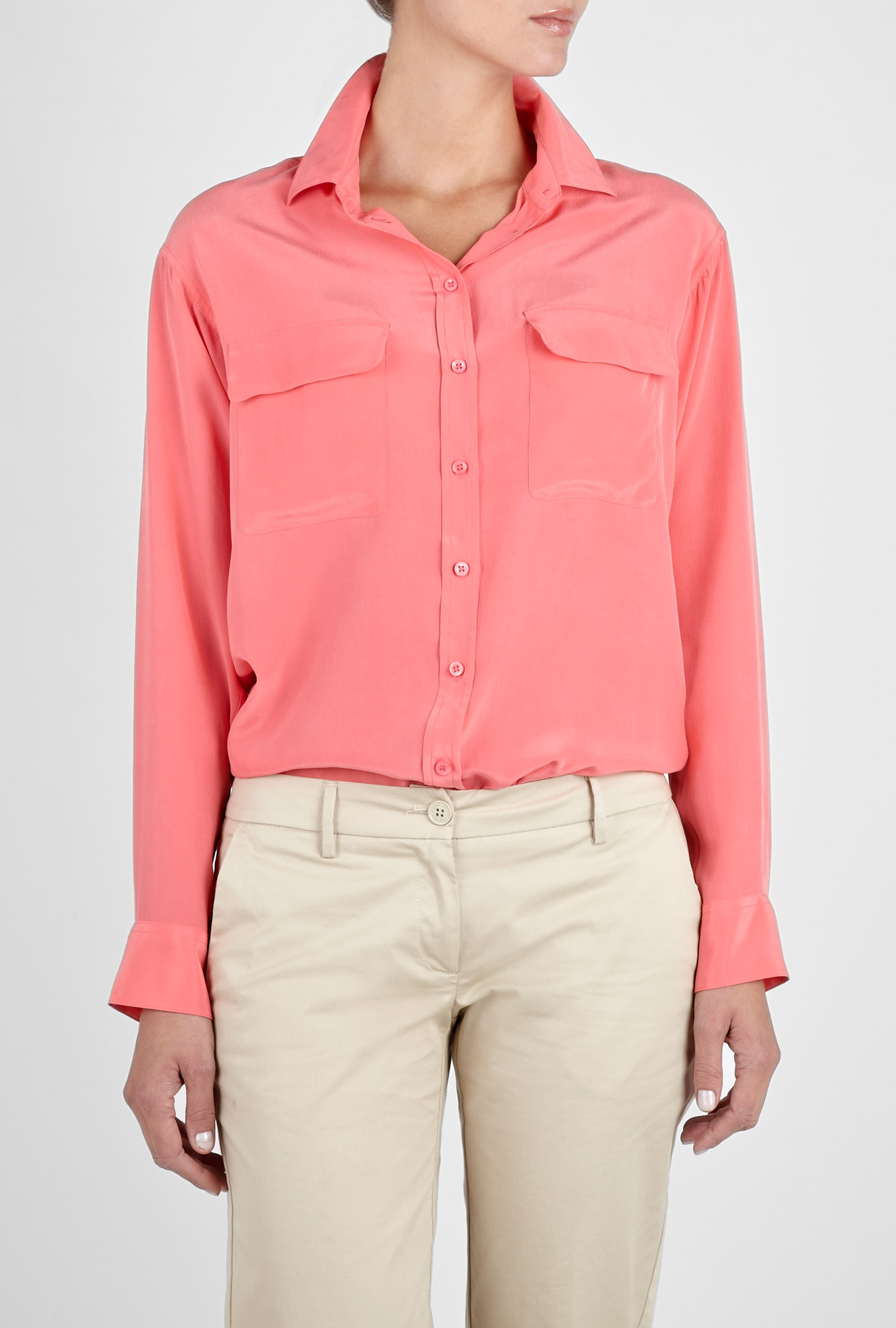 ladies coral blouse