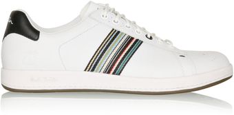  White and Black Leather Rabbit Plimsoll 