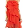 Halston Ruffletier Silkchiffon Dress in Orange - Lyst
