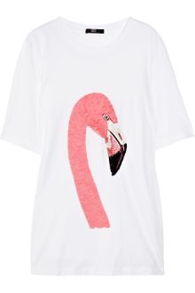 Markus Lupfer Flamingo Embellished Cotton T-shirt - Lyst