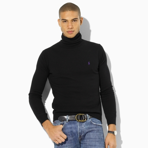 Polo Ralph Lauren Merino Wool Turtleneck Sweater In Black For Men Lyst