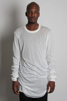 Rick Owens Mens White Long Sleeve Semi Sheer T Shirt - Lyst