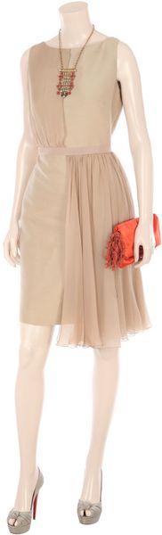 Giambattista Valli Silk Blend Dress in Beige (nude) - Lyst