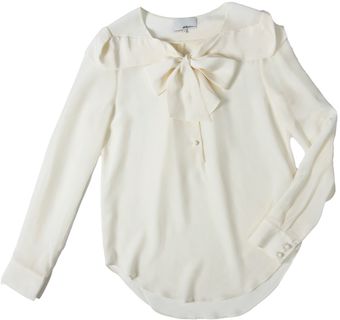 3.1 Phillip Lim Tie Front Henley Blouse - Lyst
