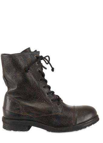 Ksubi Textured Calfskin Lace Up Low Boots - Lyst