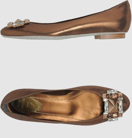 bronze ballerina flats