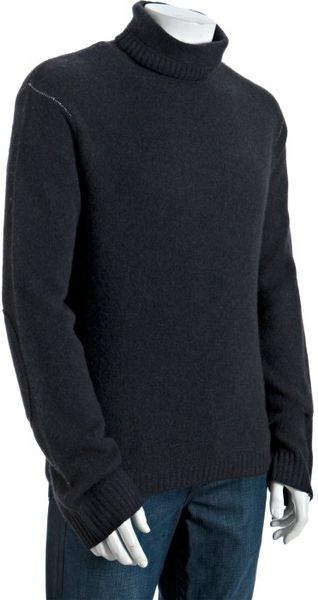 Mens merino turtleneck sweater yak wool