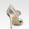 Jimmy Choo Lace Glitter Mary Jane Pumps in Gold (champagne glitter fabric) - Lyst