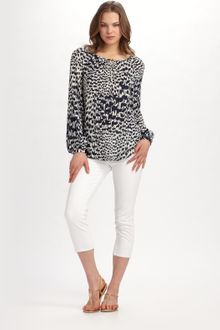 Tory Burch Lisa Printed Silk Blouse - Lyst