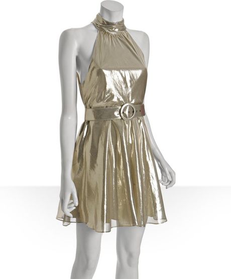 alice and olivia gold gown