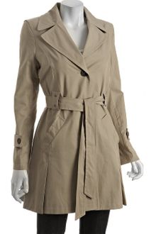 DKNY Camel Cotton Blend A-line Trench - Lyst
