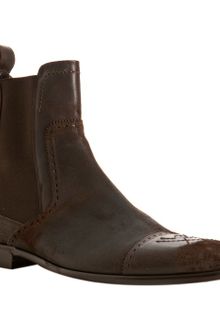 Dolce & Gabbana Cocoa Distressed Leather Stitched Chelsea Boots - Lyst