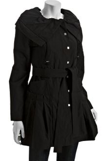 Latte By Coffeeshop Black Poly-nylon Wide Collar Trenchcoat - Lyst