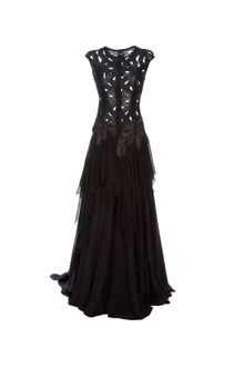 Liska By Thomas Kirchgrabner Embroidered Cut Out Dress - Lyst