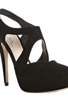 Miu Miu Black Suede Platform Pumps - Lyst