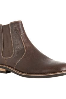 Original Penguin Dark Chocolate Leather Kris Chelsea Boots - Lyst