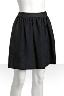Shoshanna Midnight Textured Woven Full Mini Skirt - Lyst