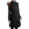 Marc New York Black Quilted Fur Trim Belted Down Coat in Black - Lyst