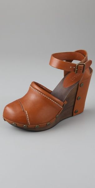 brown leather wedges closed toe