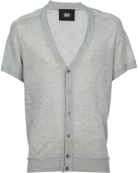 Mens Short Sleeve Cardigan - Gray Cardigan Sweater